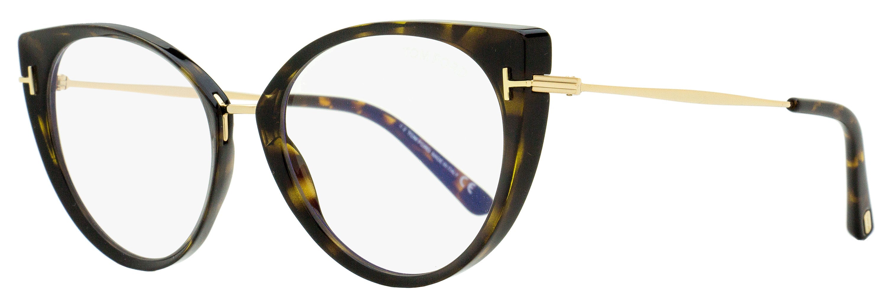 Tom Ford TF5815B Blue Block Eyeglasses 052 Havana/Gold 54mm FT5815 Havana Gold