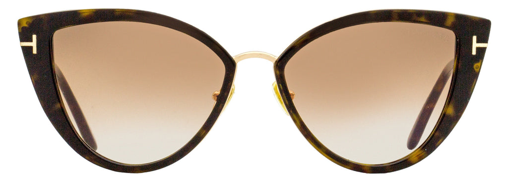 Tom Ford Cat Eye Sunglasses TF868 Anjelica-02 52F Dark Havana/Gold 57mm FT0868