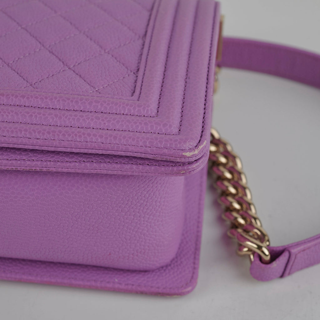 Chanel Old Medium Caviar Boy Purple