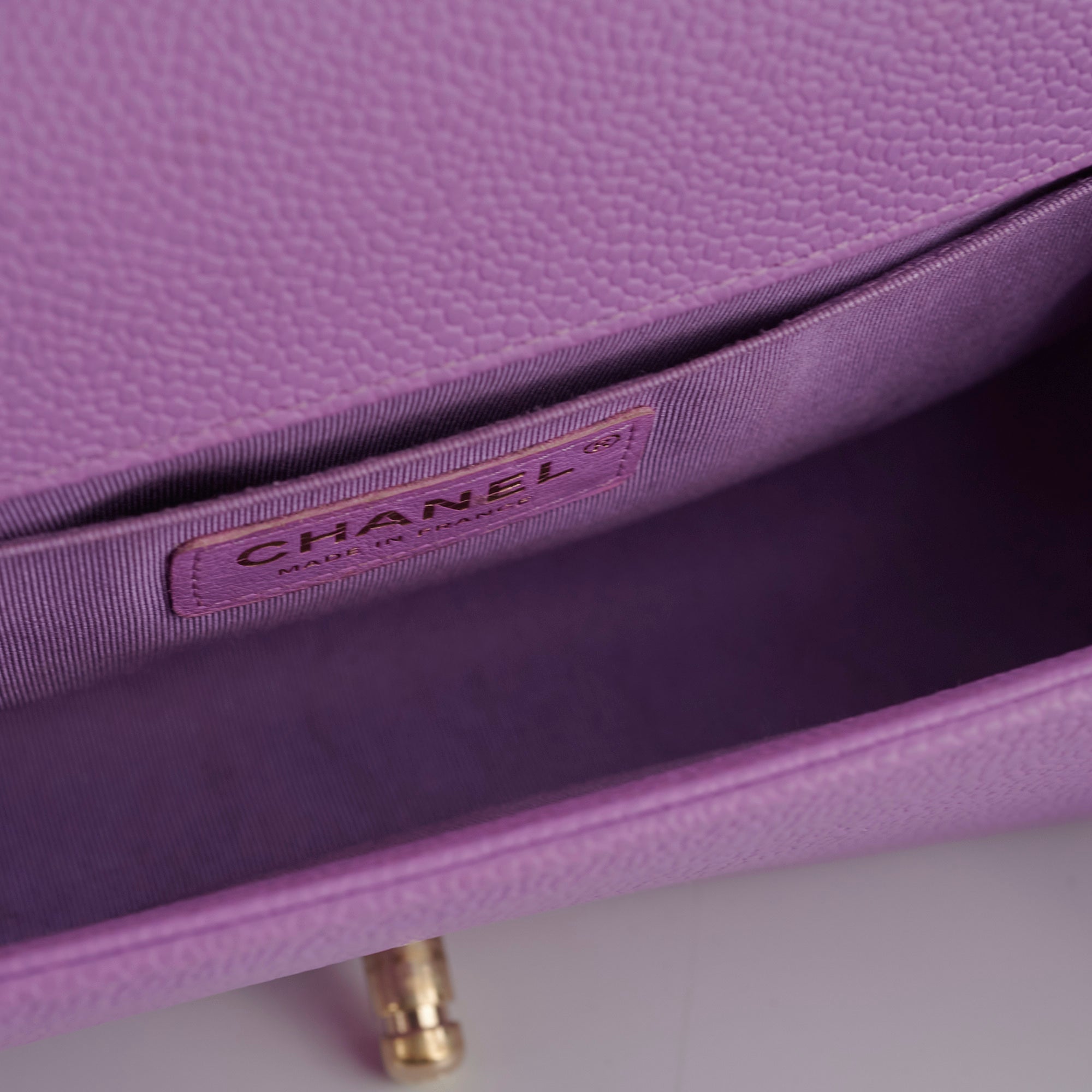 Chanel Old Medium Caviar Boy Purple
