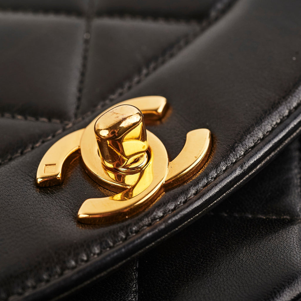Chanel Small Vintage Diana Lambskin Black