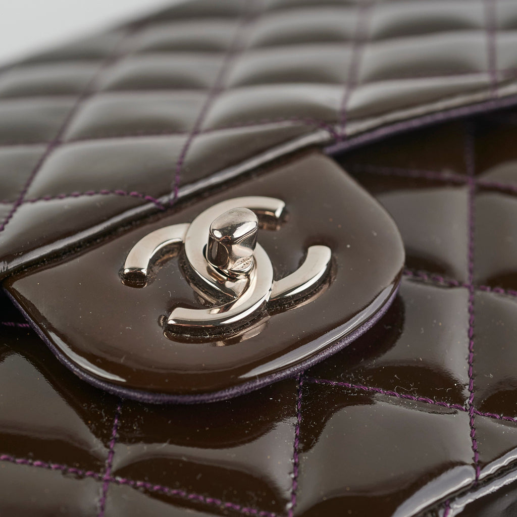 Chanel Jumbo Patent Brown Shoulder Bag