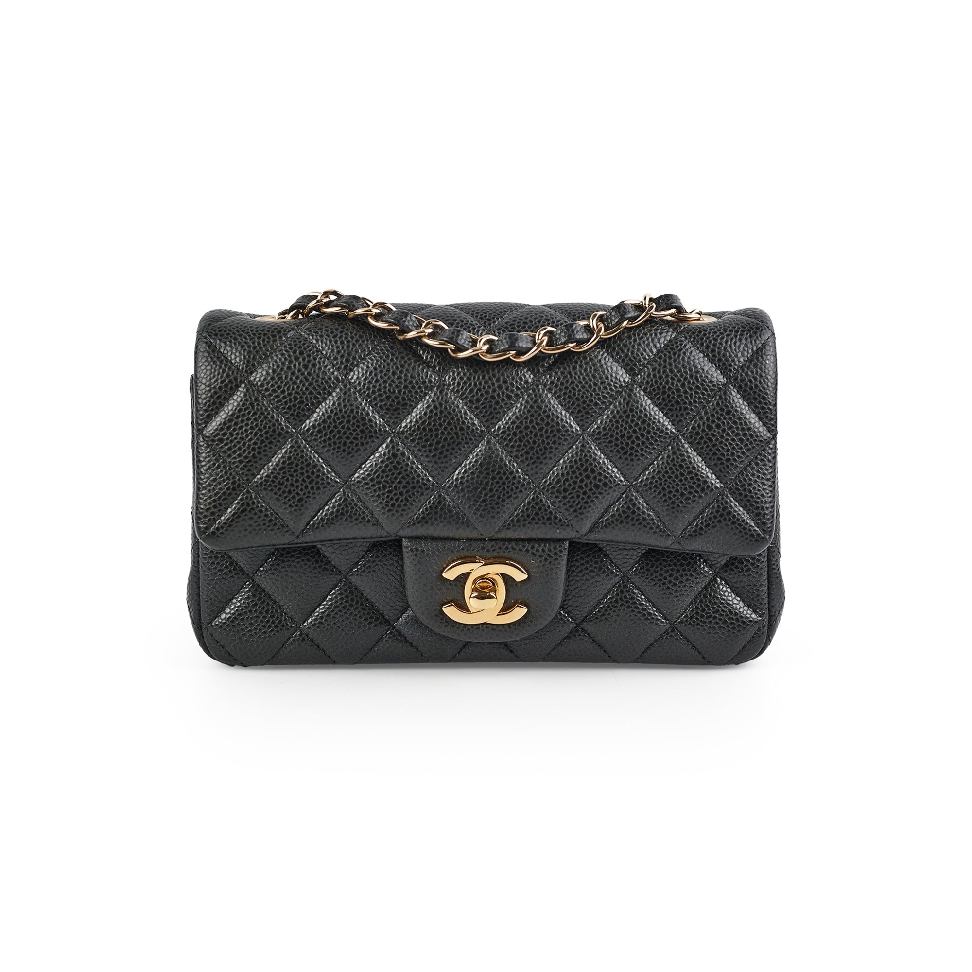 Chanel Mini Rectangular Dark Grey Caviar