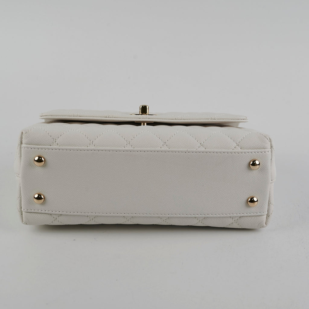 Chanel Coco Handle Small Caviar White