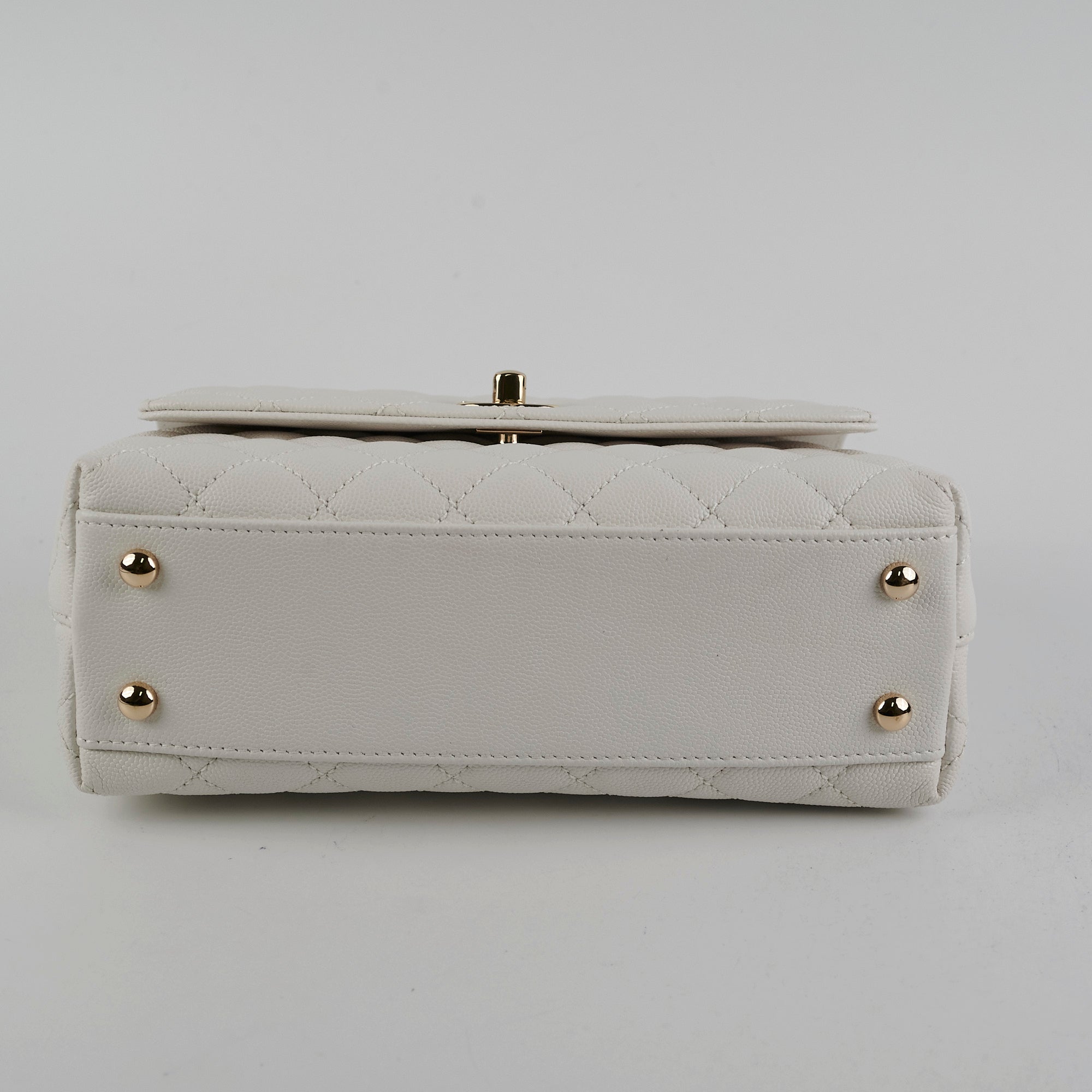 Chanel Coco Handle Small Caviar White