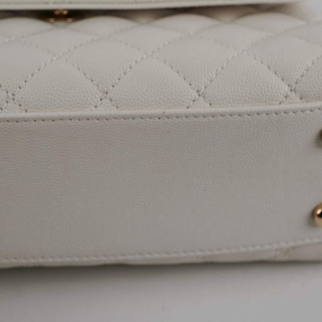 Chanel Coco Handle Small Caviar White