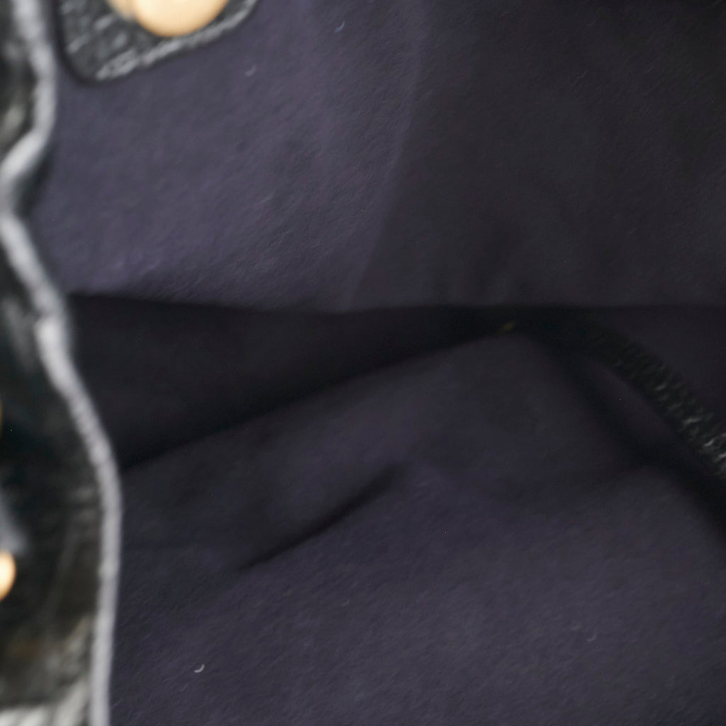 Chanel Black Croc Embossed Shopping Tote
