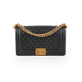 Chanel Old Medium Boy Caviar Black