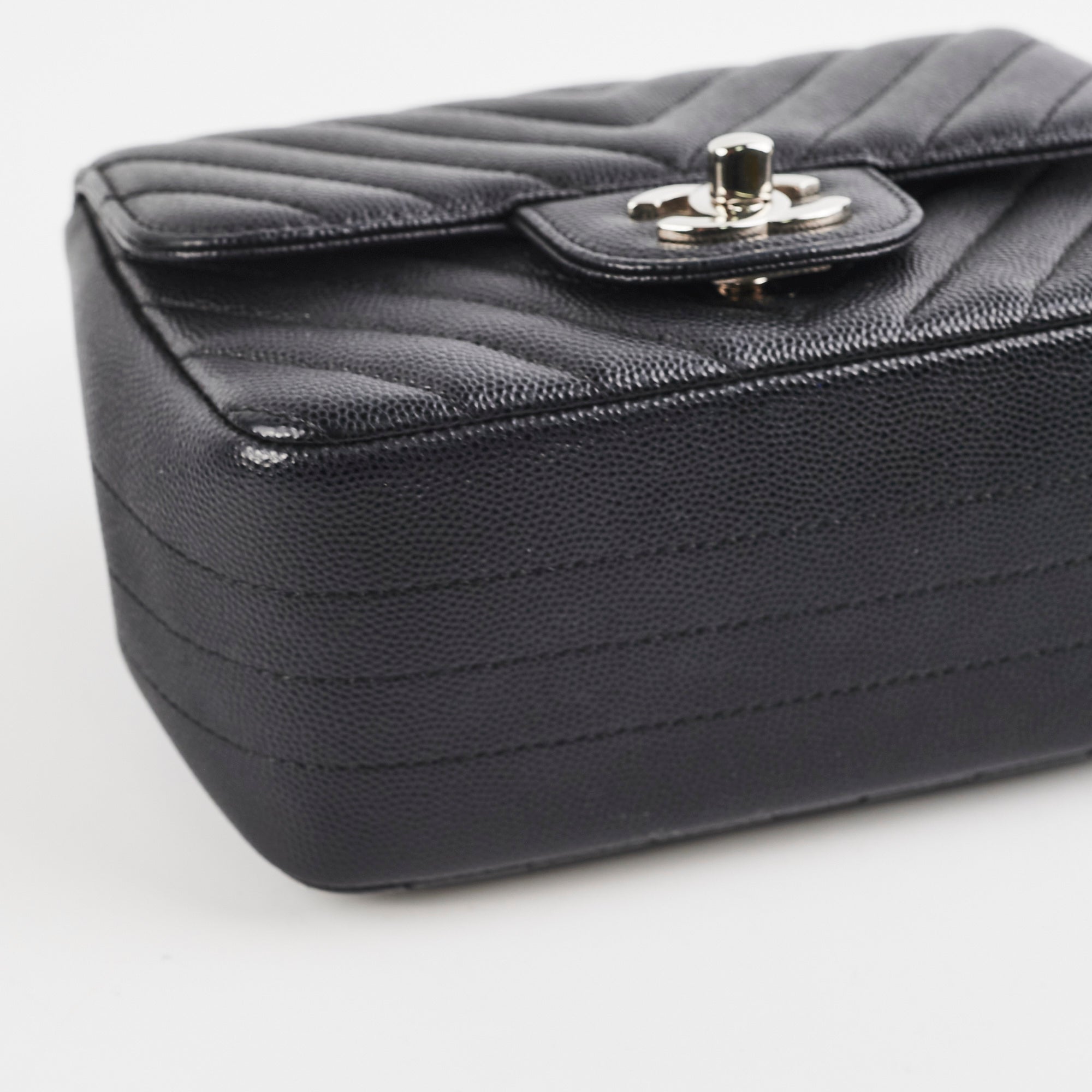 Chanel Mini Square Flap Black Caviar