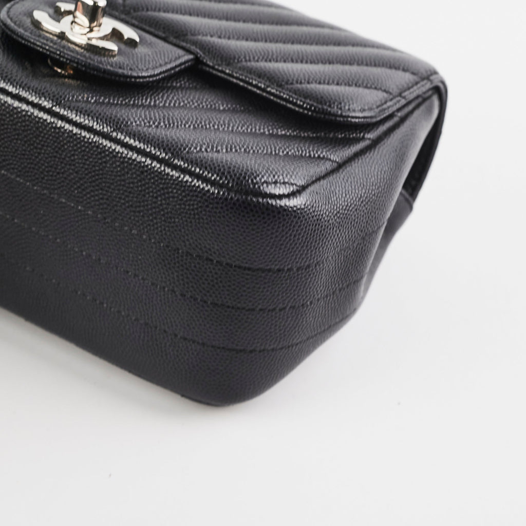Chanel Mini Square Flap Black Caviar