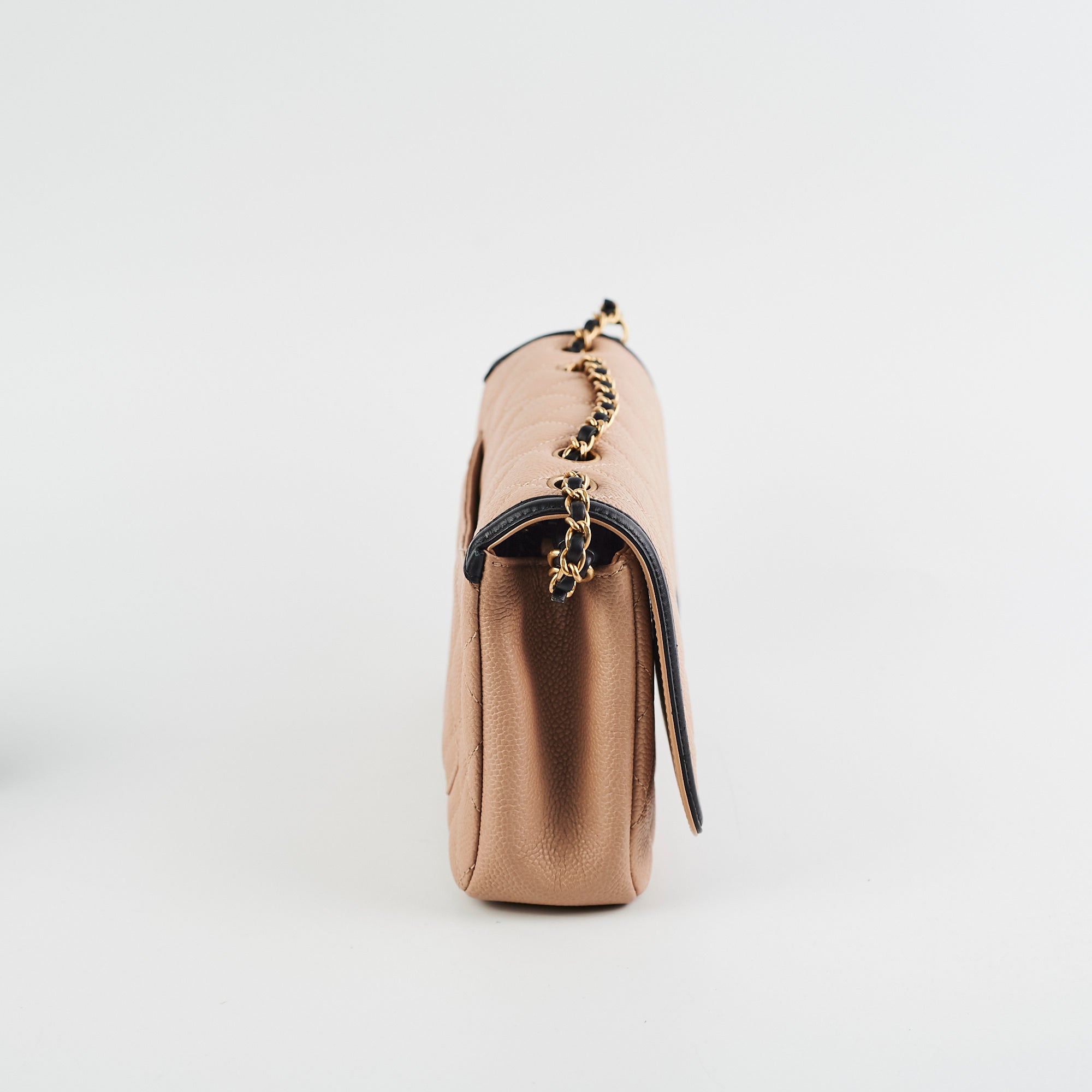 Chanel Beige Chain Flap Shoulder Bag