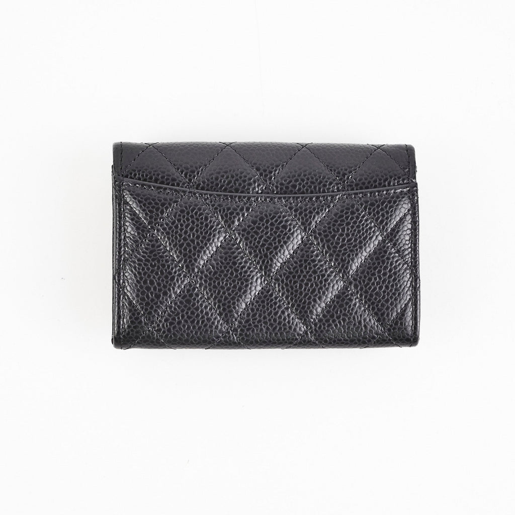 Chanel Caviar Flap Cardholder Black