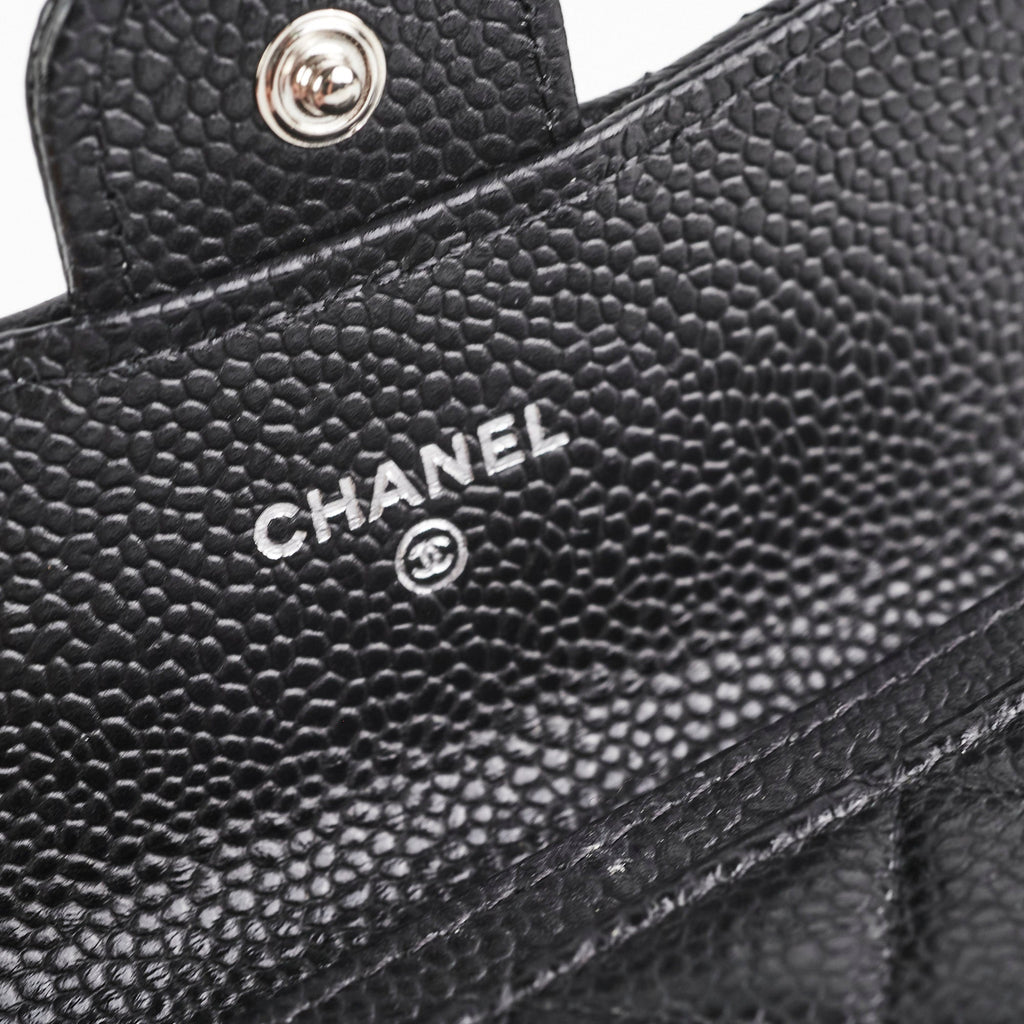 Chanel Caviar Flap Cardholder Black