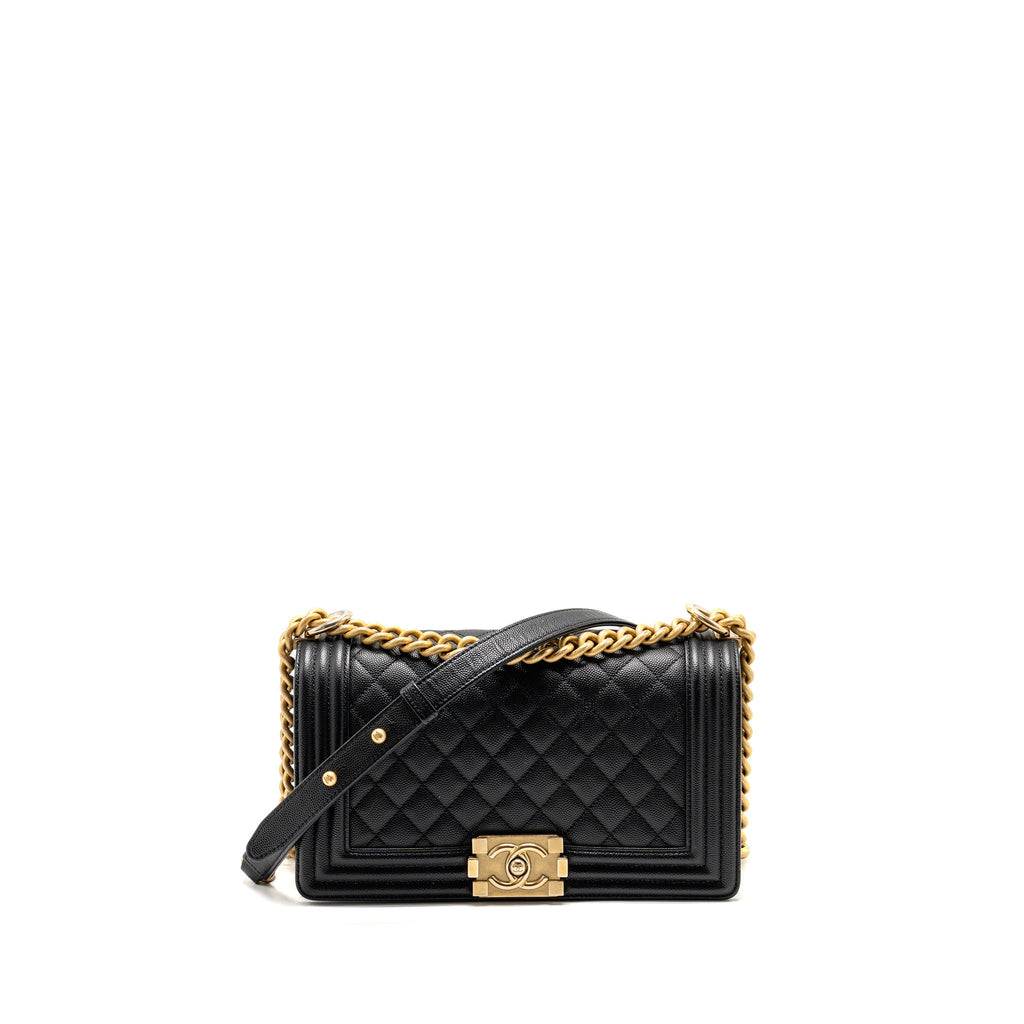 CHANEL Medium Boy Bag Caviar Black