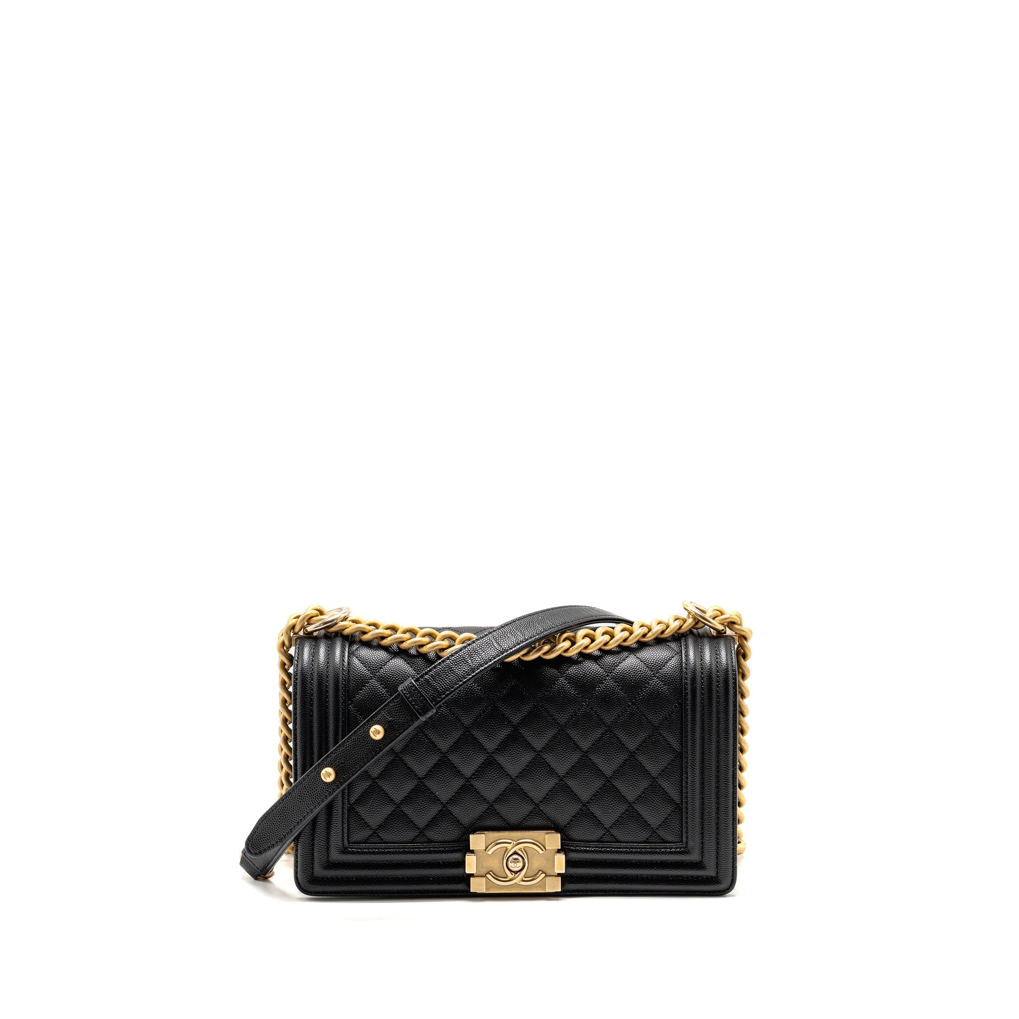 CHANEL Medium Boy Bag Caviar Black