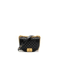 Chanel 22A Round Boy Messenger Bag Caviar Black  (Microchip)