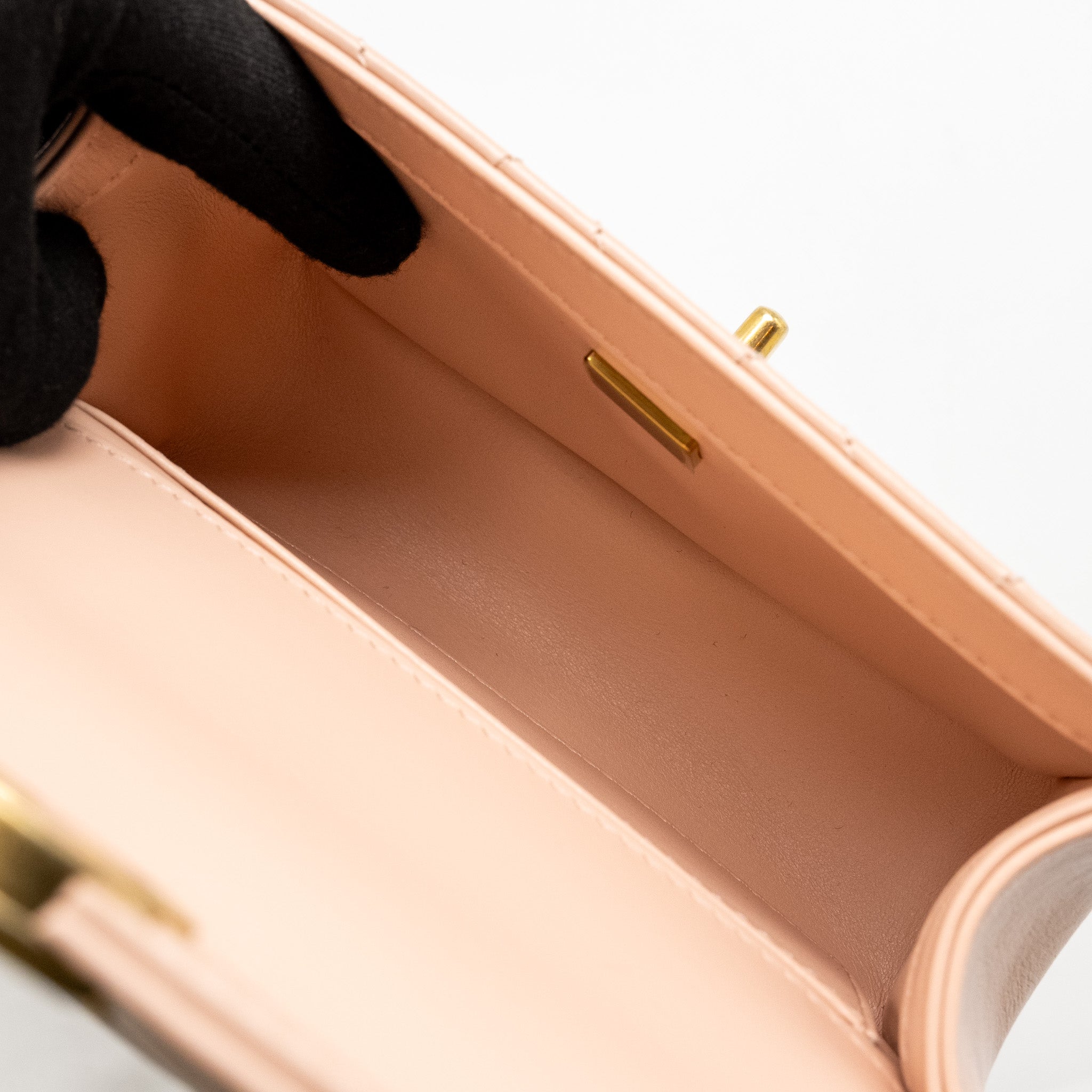 Chanel Gold Crush Mini Flap Bag Calfskin Light Pink  (microchip)