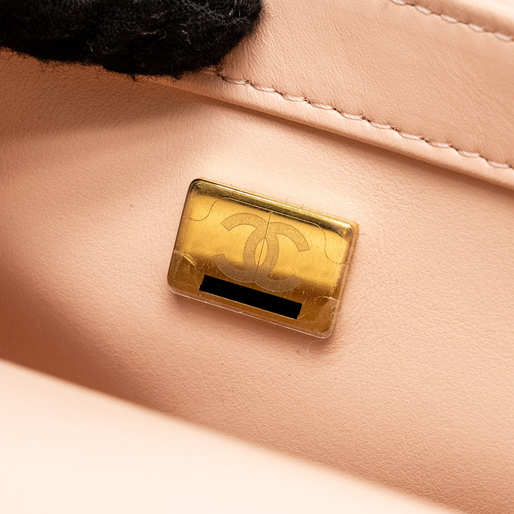 Chanel Gold Crush Mini Flap Bag Calfskin Light Pink  (microchip)