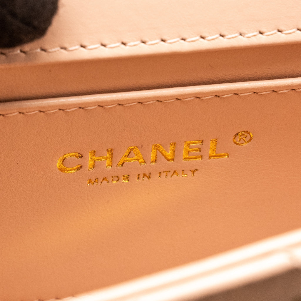 Chanel Gold Crush Mini Flap Bag Calfskin Light Pink  (microchip)