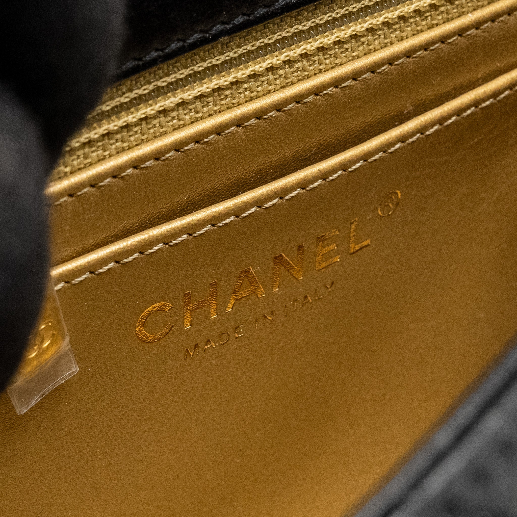 Chanel Pearl Crush Mini Square Flap Bag Lambskin Black