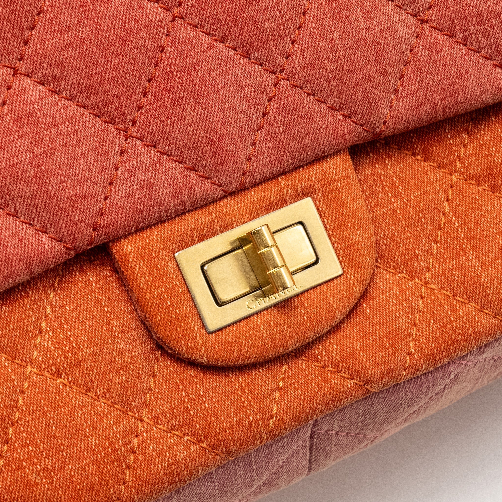 Chanel Maxi 2.55 Reissue Double Flap Bag Fabric Multicolour