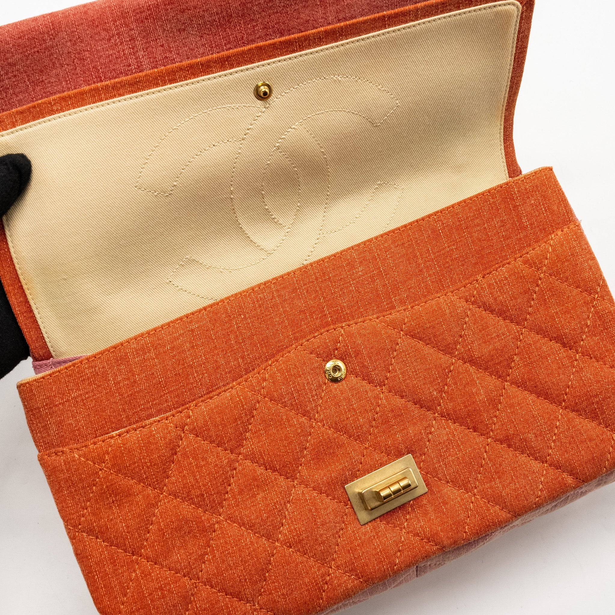 Chanel Maxi 2.55 Reissue Double Flap Bag Fabric Multicolour