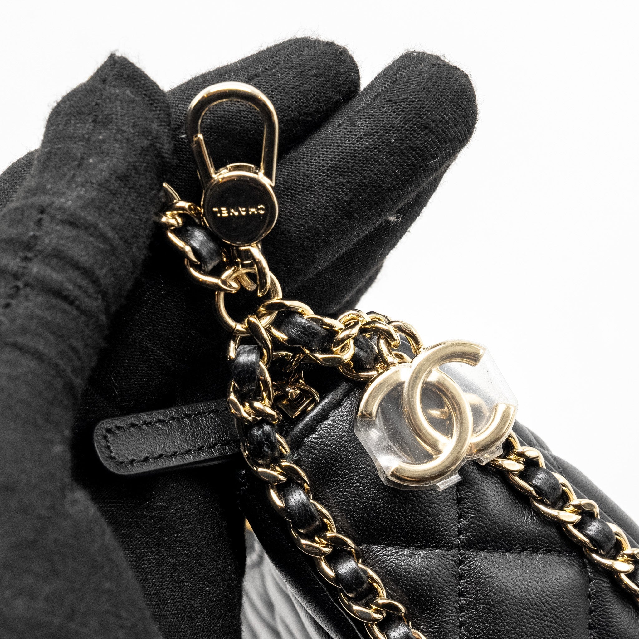Chanel Small moon Hobo Bag Lambskin Black L (Microchip)