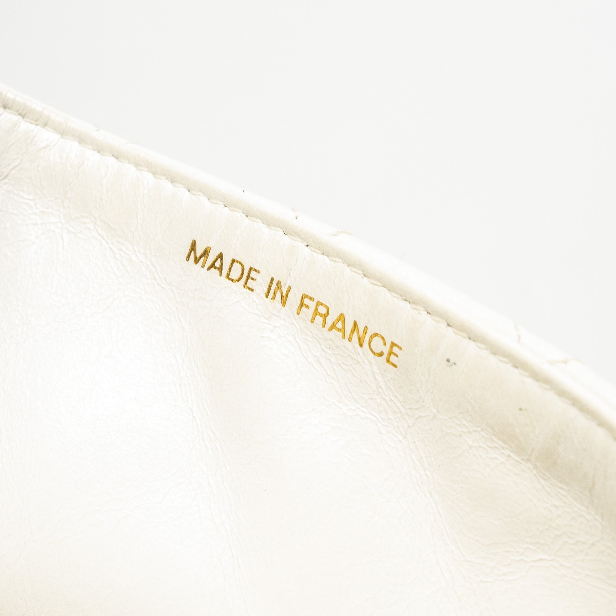 Chanel Vintage quilted square flap bag lambskin white