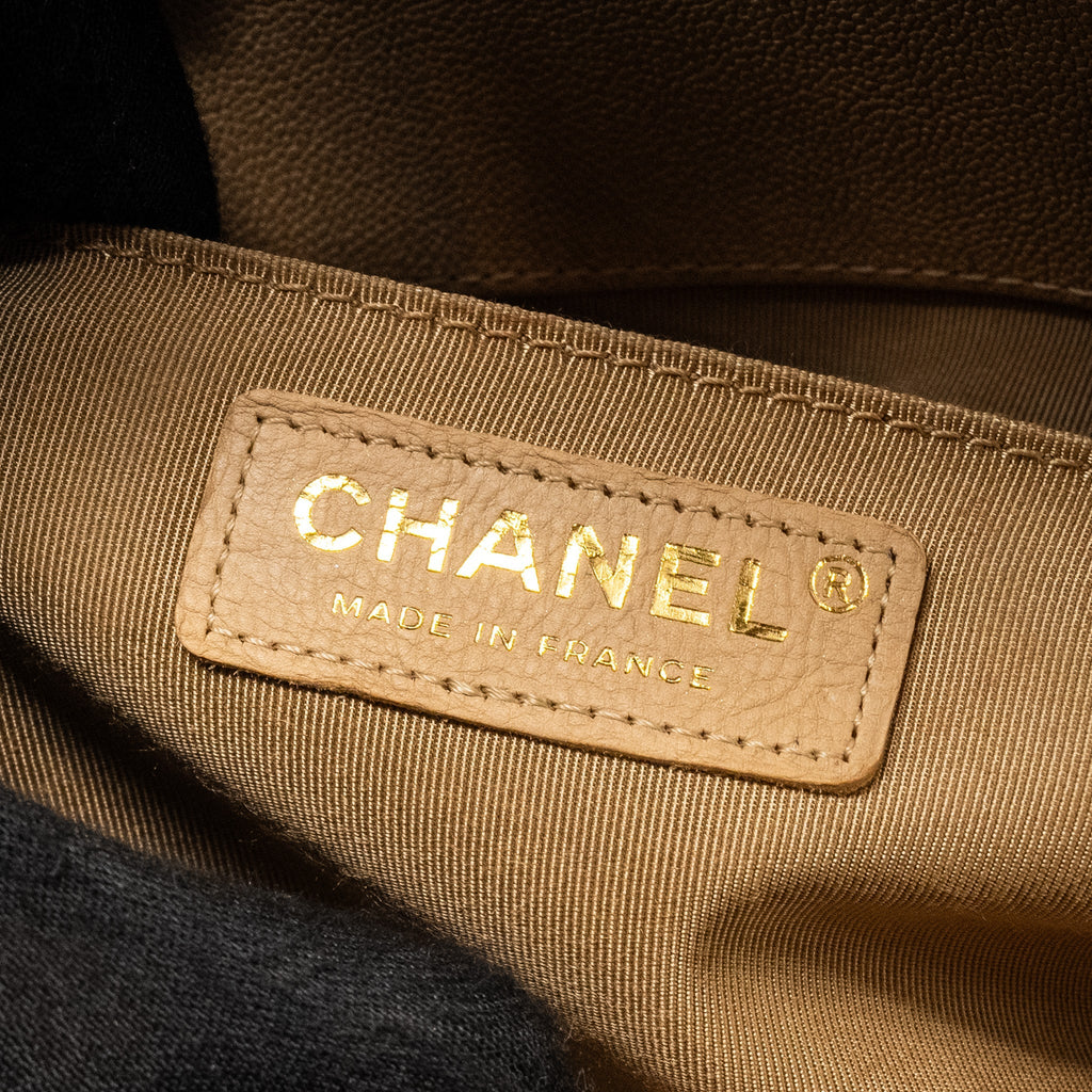 Chanel Medium Boy Bag Caviar Beige