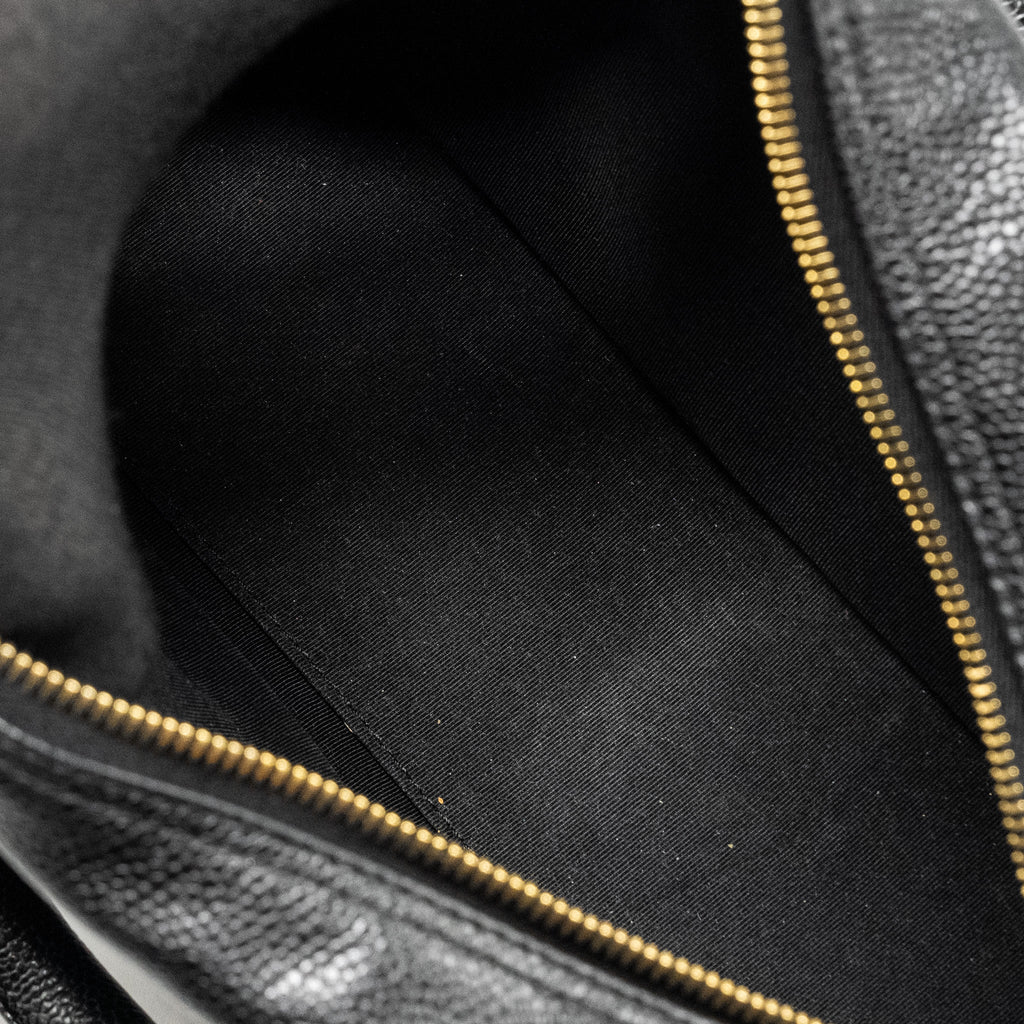 Chanel Vintage Quilted CC Logo Bowling Bag Caviar Black