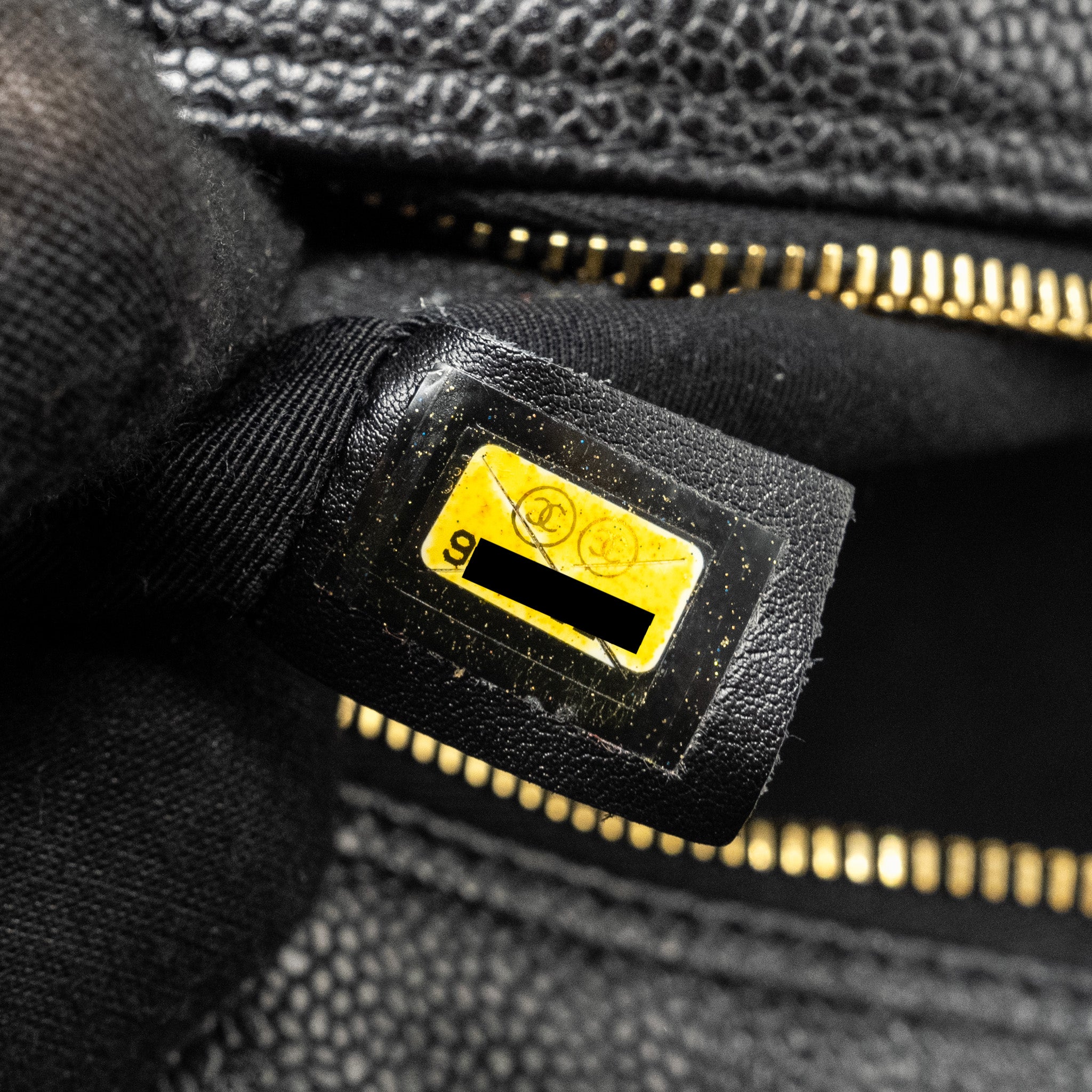 Chanel Vintage Quilted CC Logo Bowling Bag Caviar Black