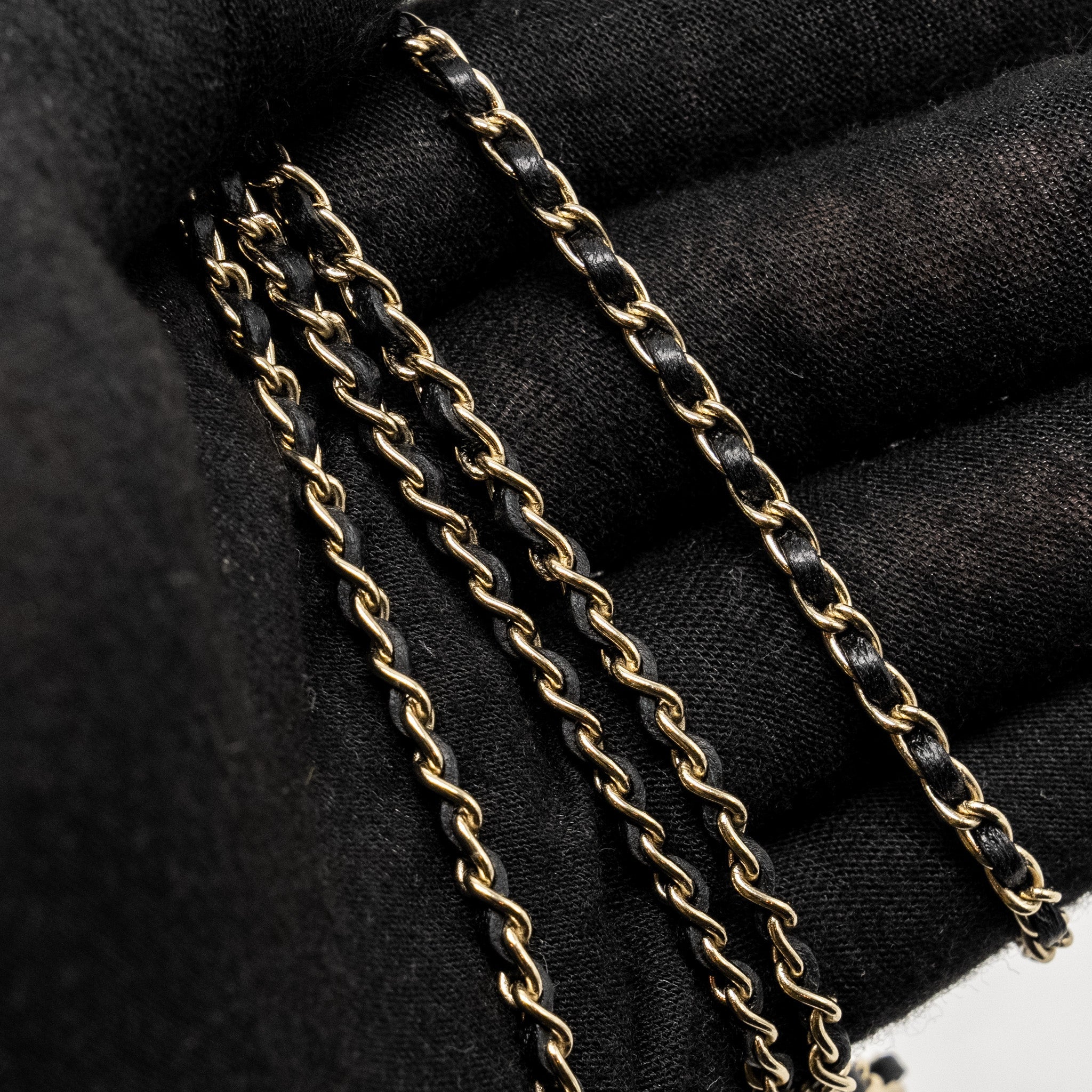 Chanel lipstick case with chain crystal L