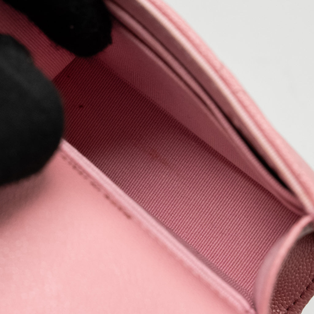Chanel Mini Flap Bag With Chain Handle Caviar Pink  (microchip)