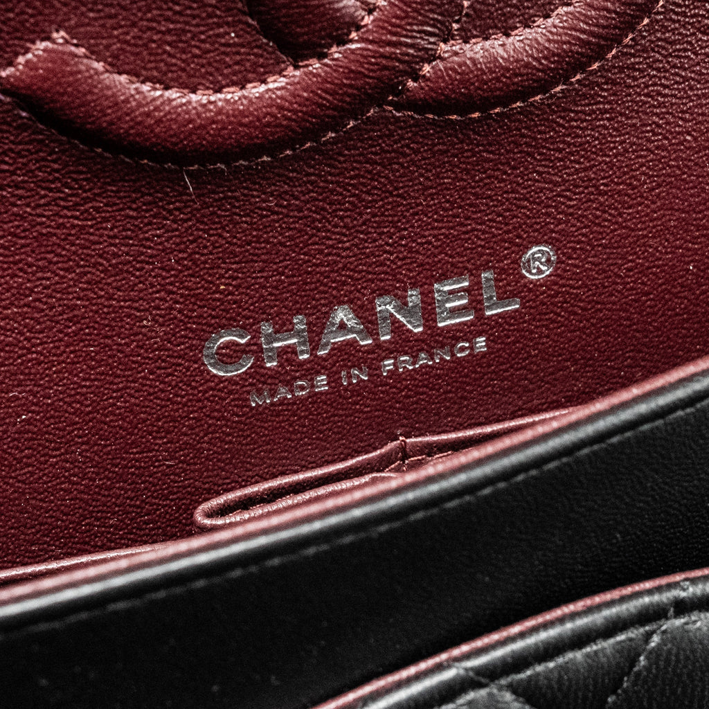 Chanel Medium Classic Double Flap Bag Lambskin Black  (Microchip)