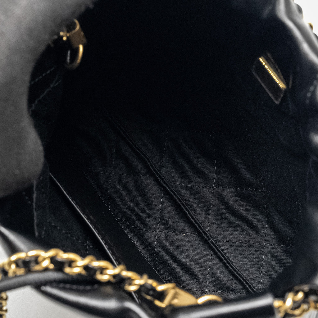 Chanel Mini 22 Bag Shiny Calfskin Black  (microchip)