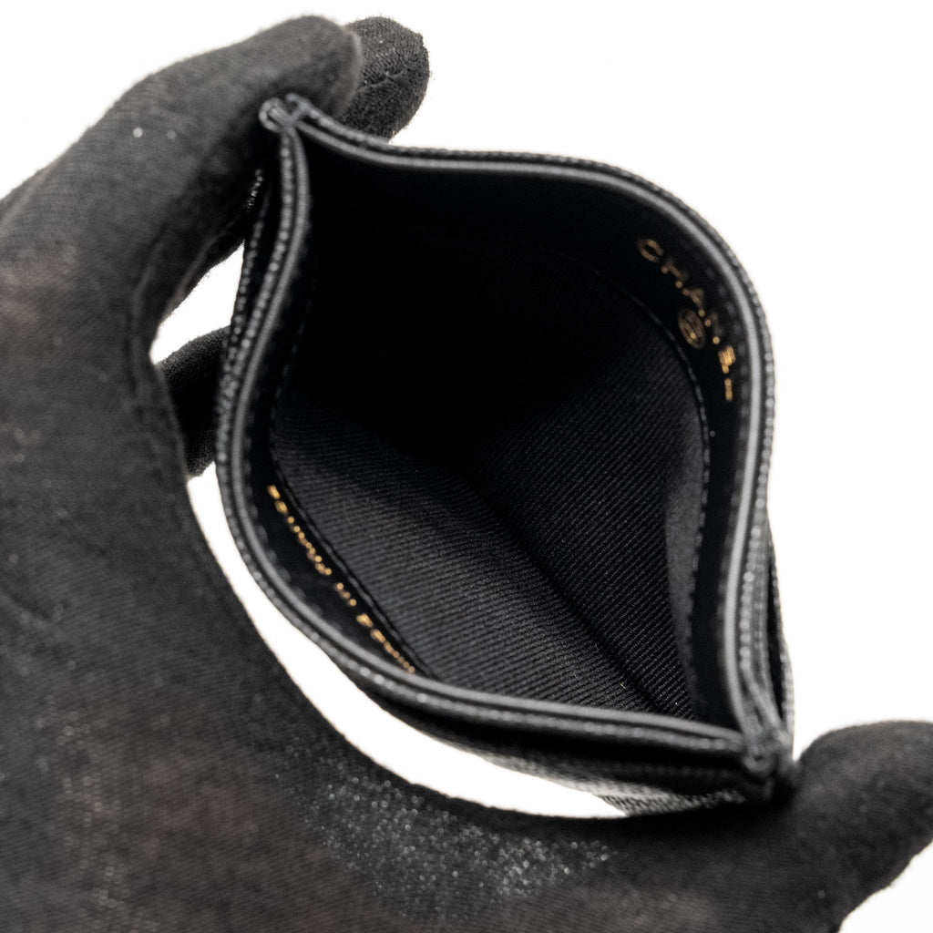 Chanel Detail CC logo Card Holder Caviar Black L(microchip)