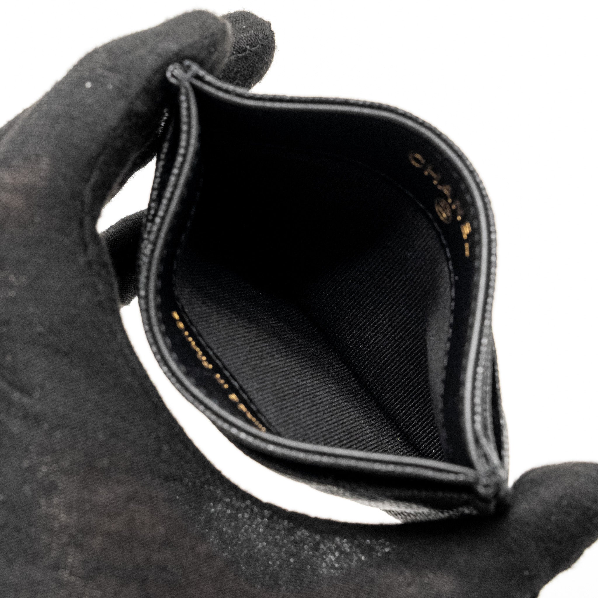 Chanel Detail CC logo Card Holder Caviar Black L(microchip)