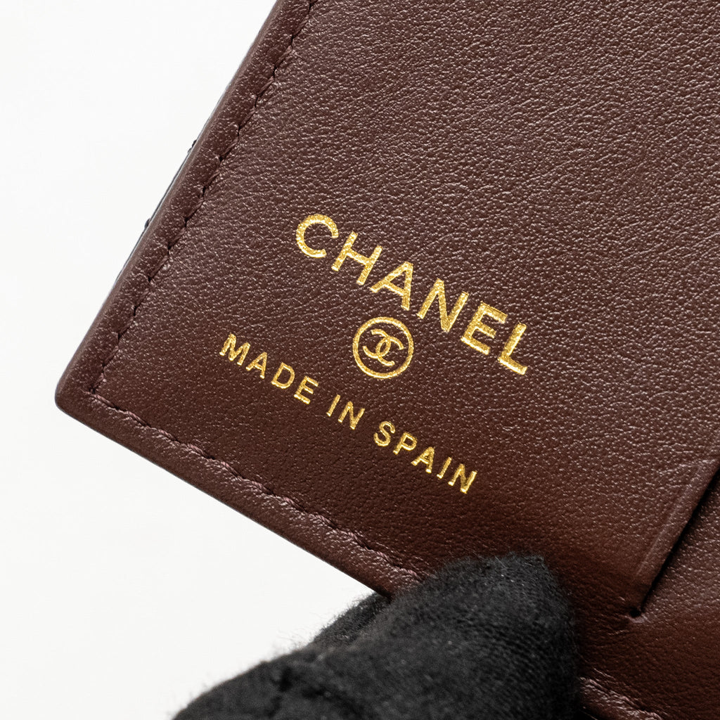 Chanel Compact Card Holder Caviar Black L