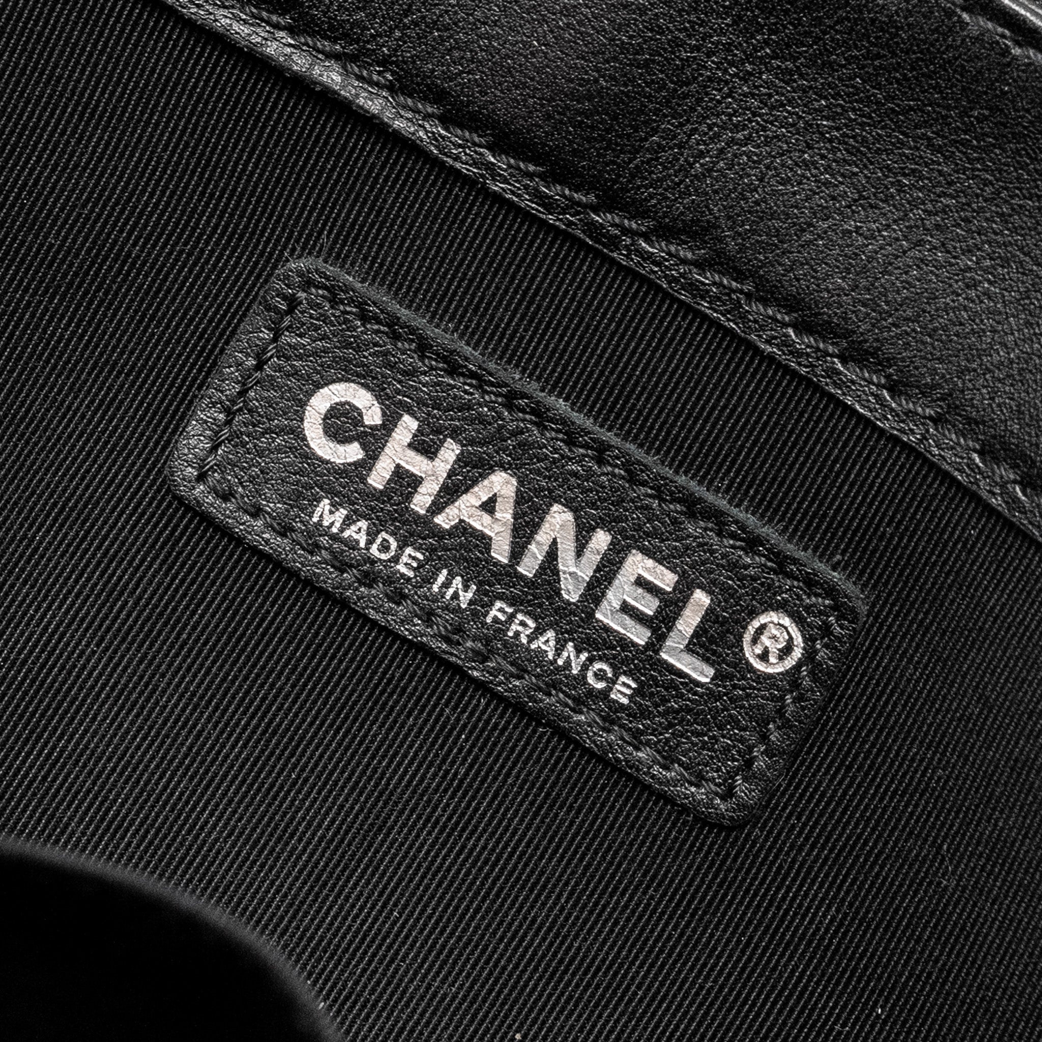Chanel Multi Chain Boy Bag Calfskin/Tweed Black