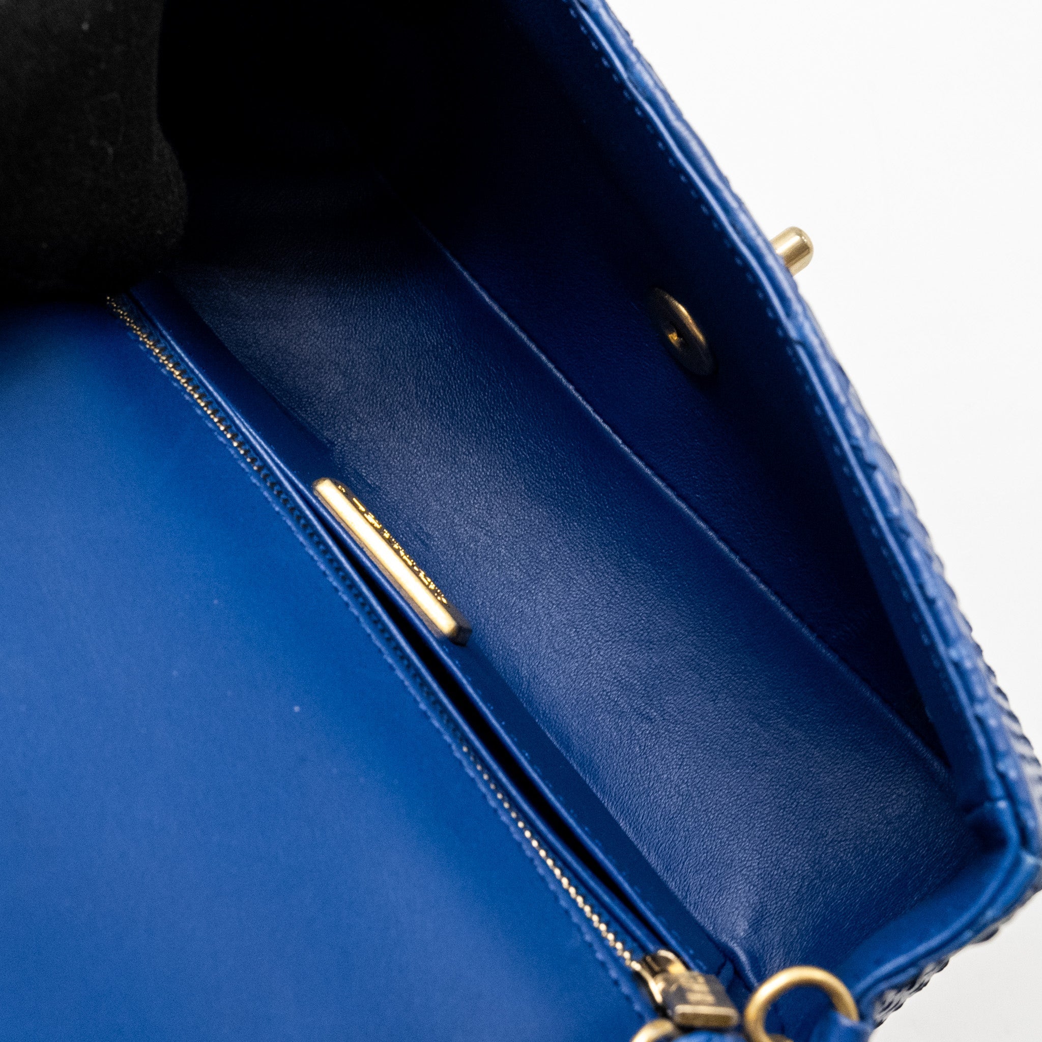 Chanel Mini Rectangular Flap Bag Python Blue
