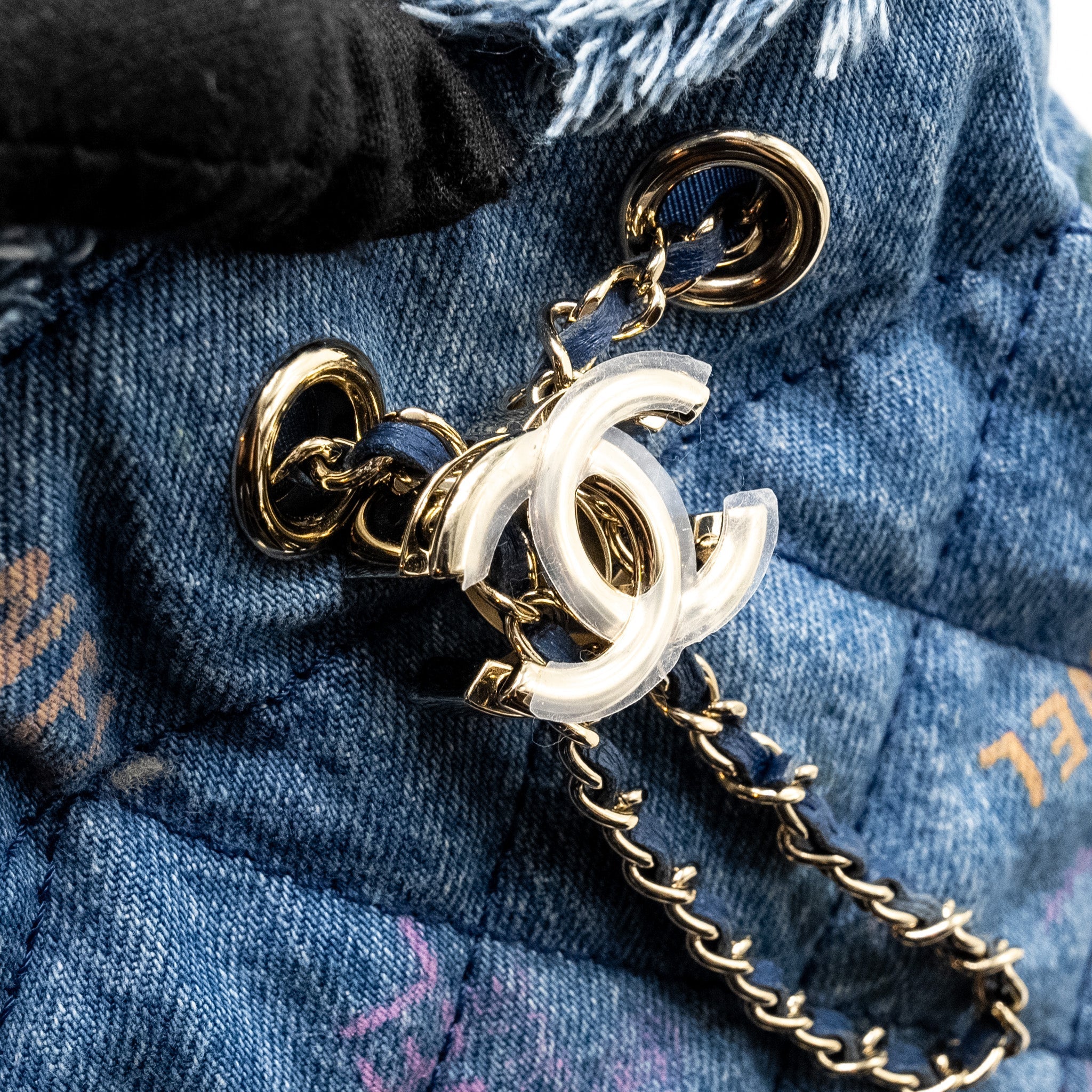 Chanel Small Bucket Bag Denim Blue L (Microchip)