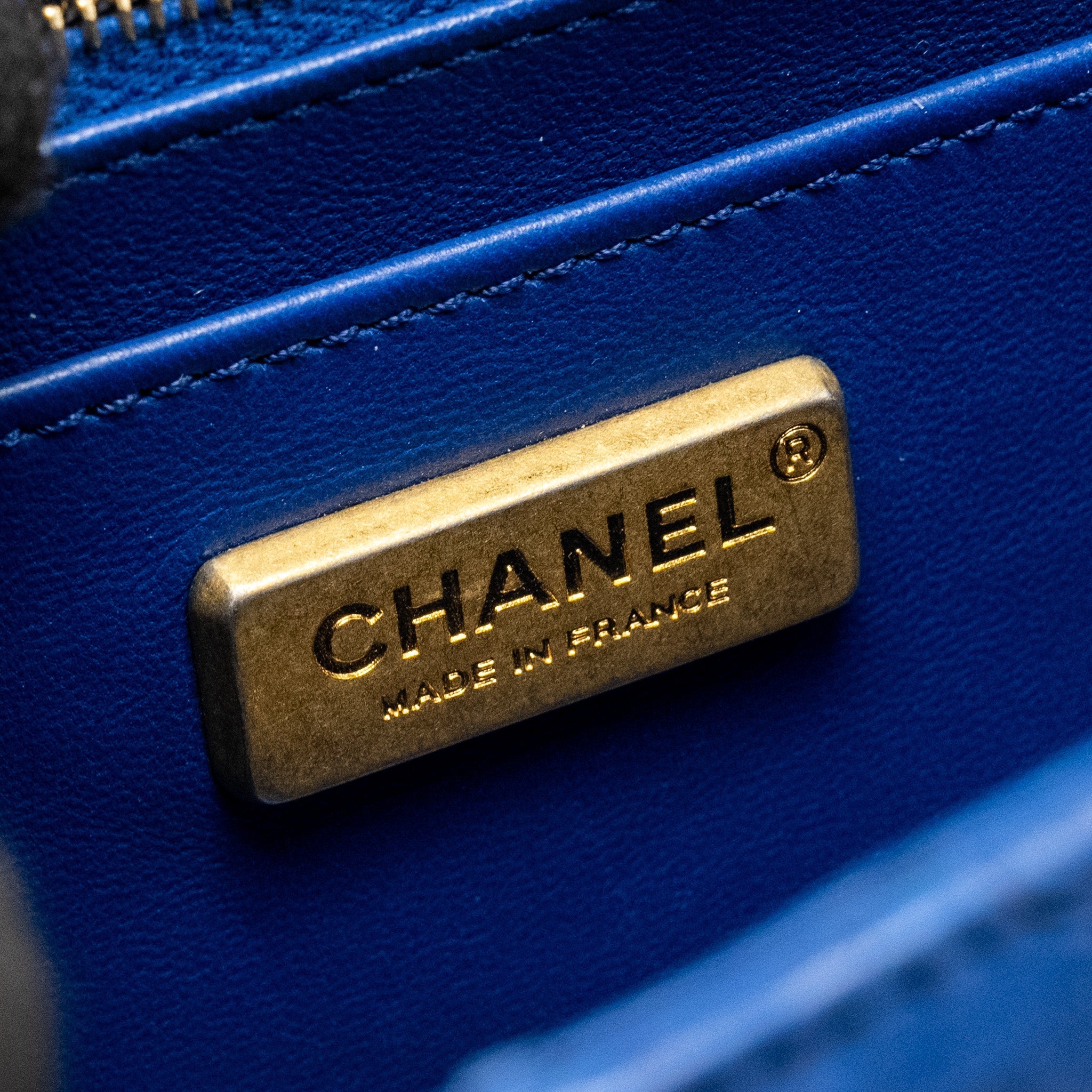 Chanel Mini Rectangular Flap Bag Python Blue