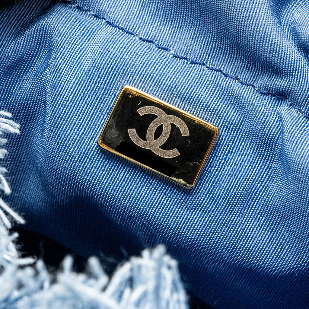 Chanel Small Bucket Bag Denim Blue L (Microchip)