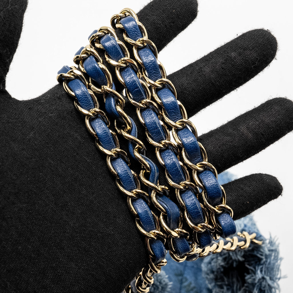 Chanel Small Bucket Bag Denim Blue L (Microchip)