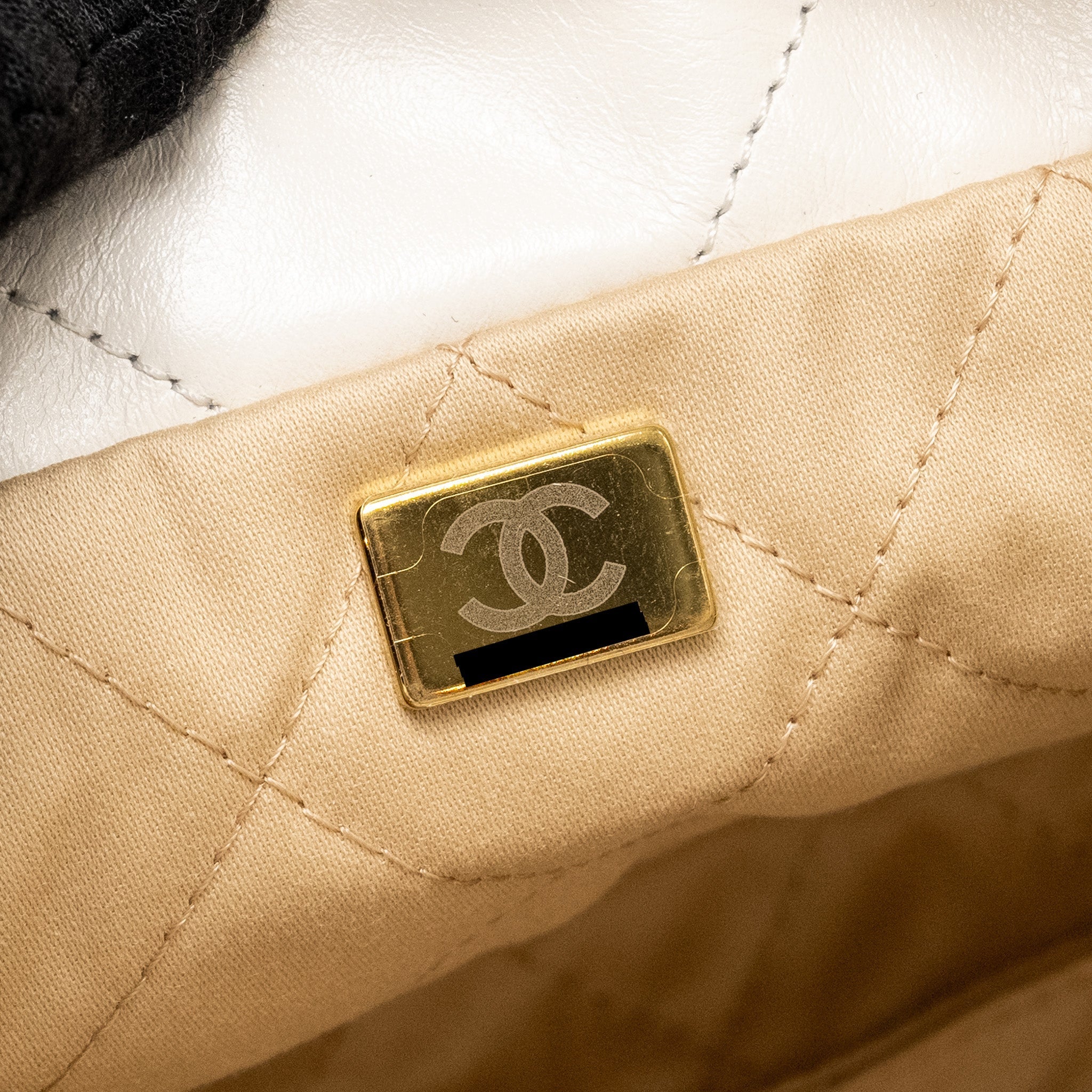 Chanel Mini 22 Bag Shiny Calfskin White  (Microchip)