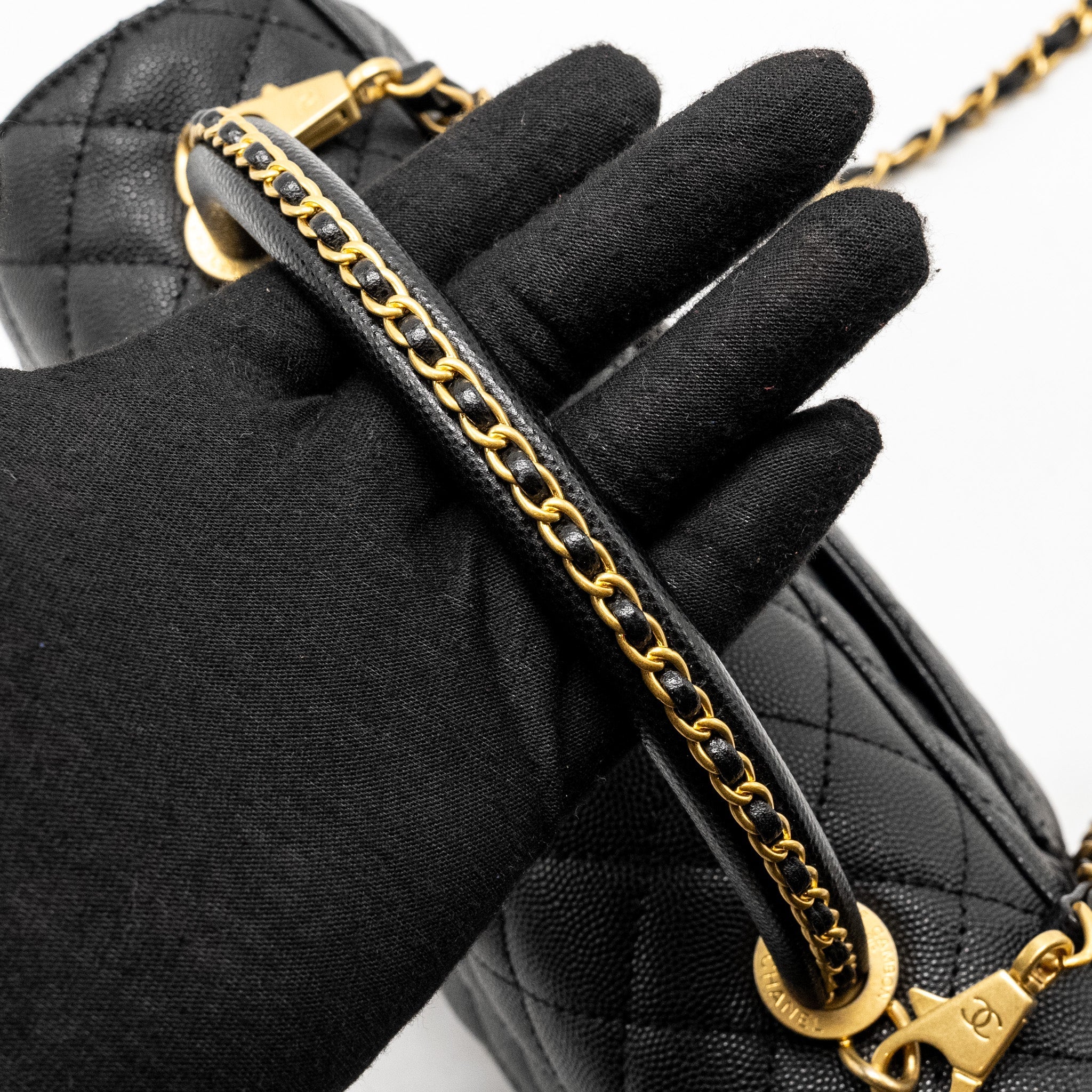 Chanel Medium Coco Handle Limited Edition Caviar Black  (microchip)