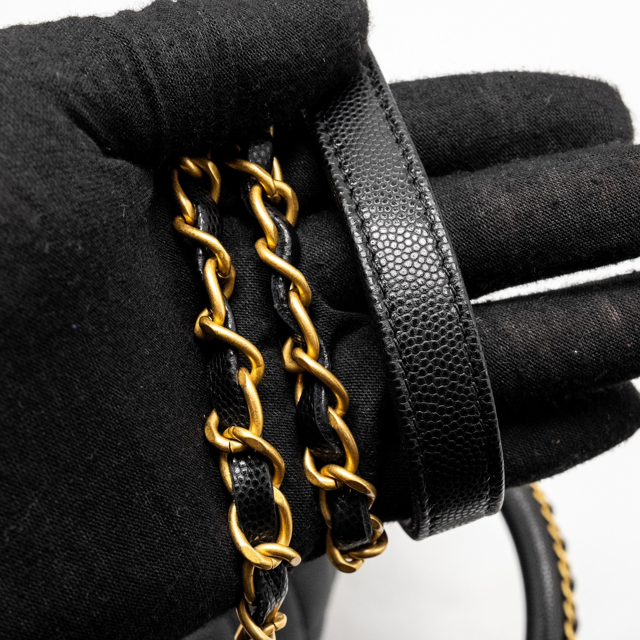 Chanel Medium Coco Handle Limited Edition Caviar Black  (microchip)