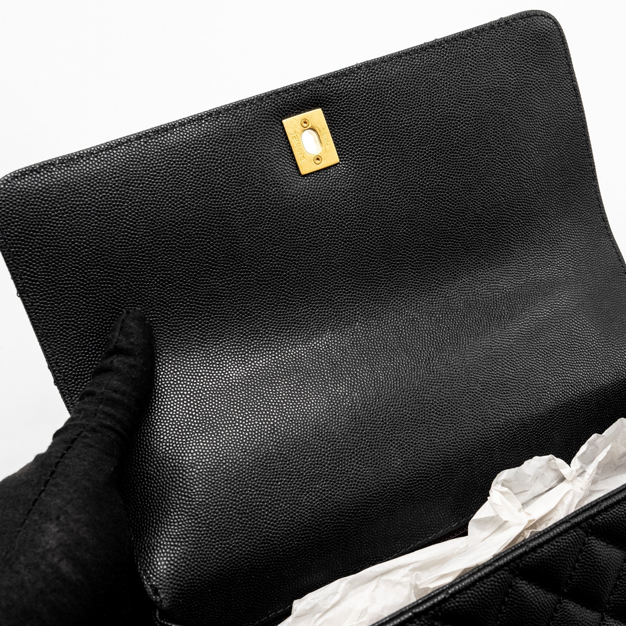 Chanel Medium Coco Handle Limited Edition Caviar Black  (microchip)