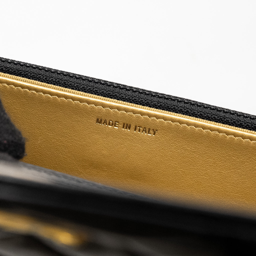 CHANEL Pearl Crush Wallet on Chain Lambskin Black  (Microchip)