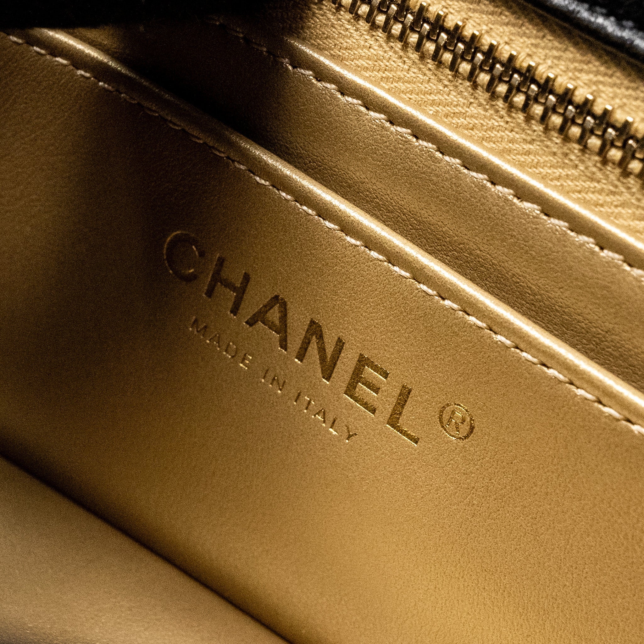 Chanel 24k Pearl Crush Mini Rectangular Flap Bag Shiny Lambskin Black  (microchip)